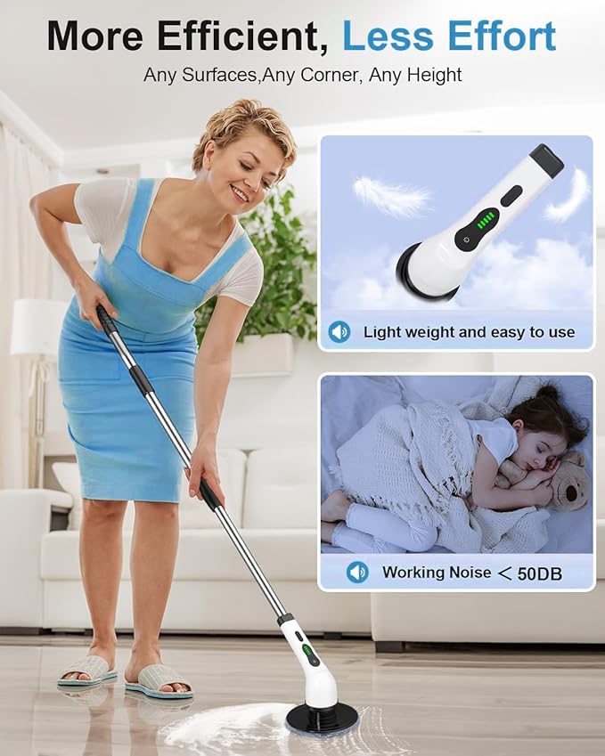 9-in-1 Multifunction Electric Cleaning Brush – Extendable Handle & Changeable Heads – Image 7