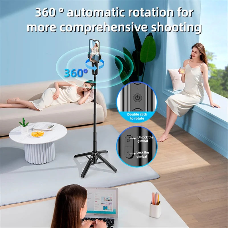 AI Smart Tracking Selfie Stick & Tripod – 360° Auto Face Follow with Gesture Control – Image 11