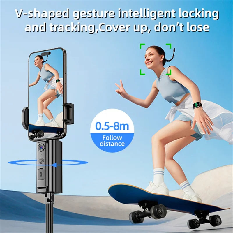 AI Smart Tracking Selfie Stick & Tripod – 360° Auto Face Follow with Gesture Control – Image 14