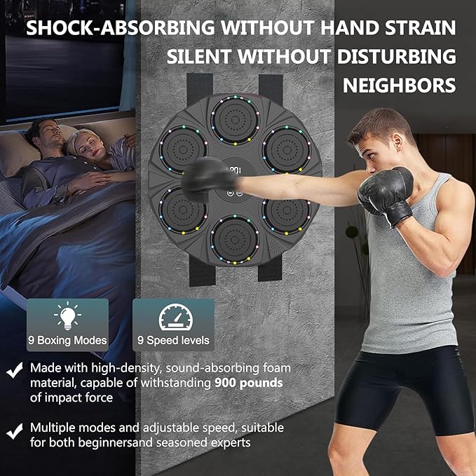 Electronic Music Boxing Wall Target – Smart Bluetooth Pads + Free Gloves – Image 5