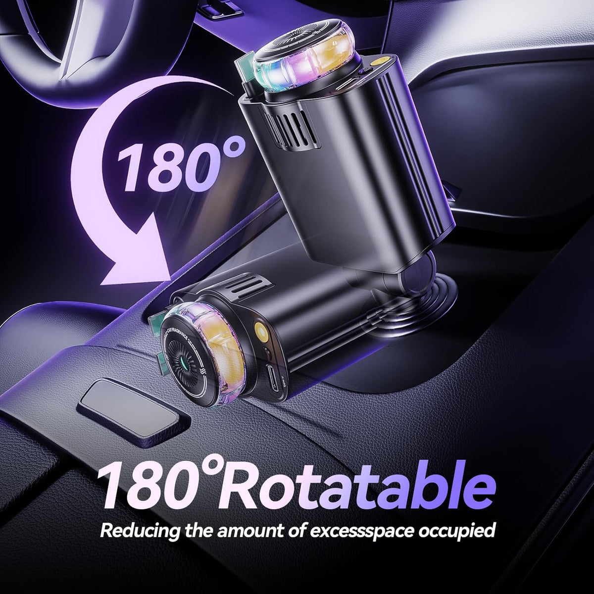 Retractable Car Charger with Starlight & Aromatherapy, 5 in 1 USB C Car Charger Adapter – Image 6
