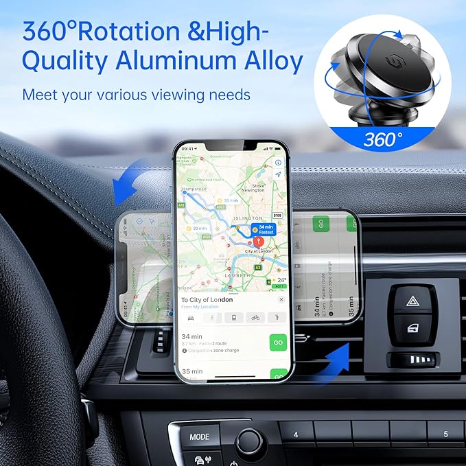 Magnetic Car Phone Holder – 360° Rotatable Air Vent Mount – Image 4