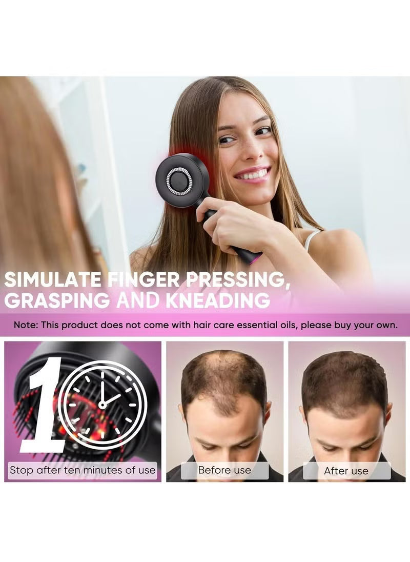 Scalp Massage Brush with Built-In Oil Applicator & LED Therapy – USB Rechargeable – Image 7