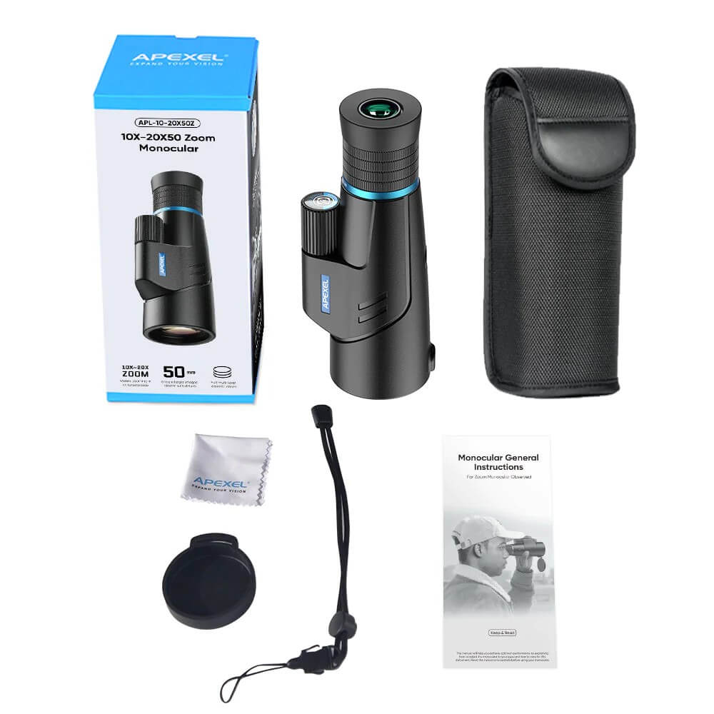 APEXEL 10X-20X50 Zoom Monocular Telescope For Mobile – Image 6