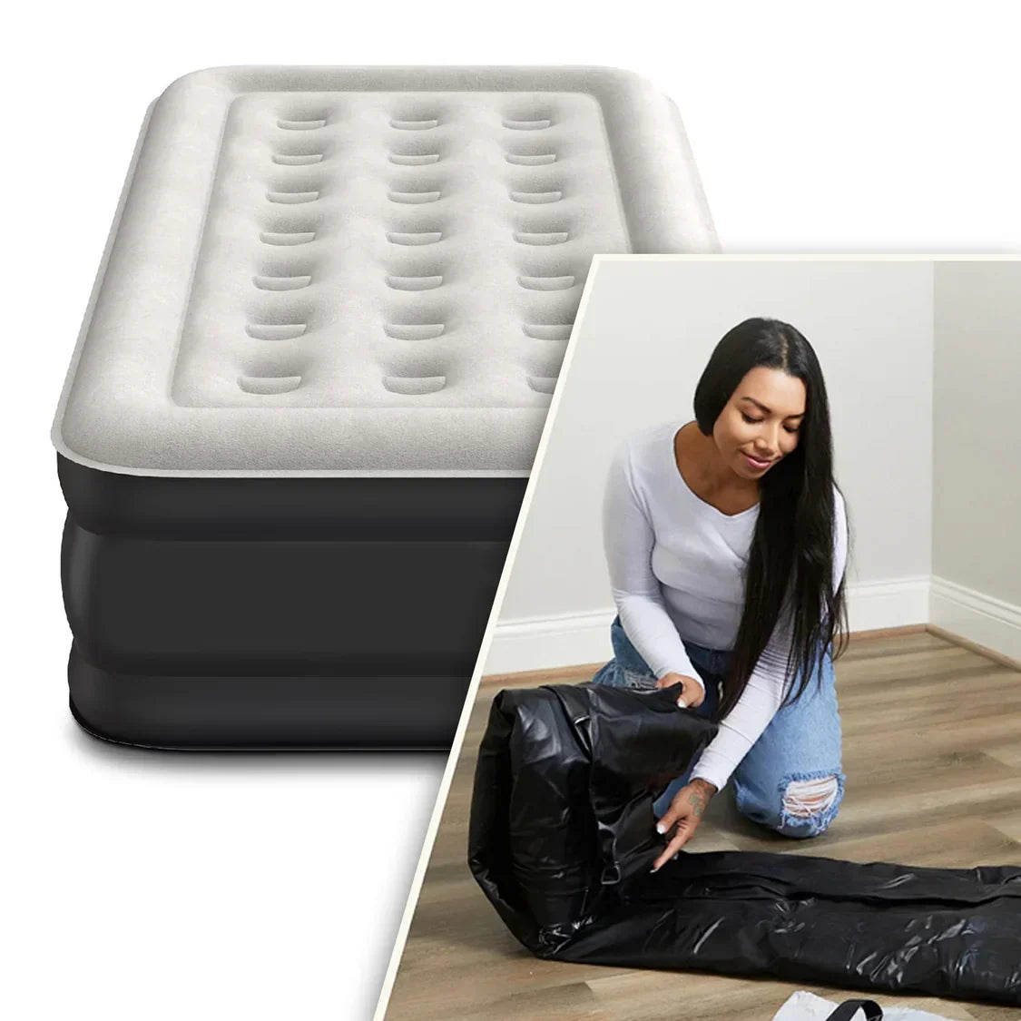 Automatic Inflatable Air Mattress with Built-in Cordless Pump for Camping, Home & Guests – Image 6