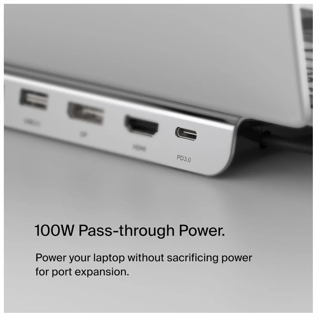 Belkin 11 In 1 USB C Hub with 4K Display Connectivity & 100W Power Delivery Gray – Image 4