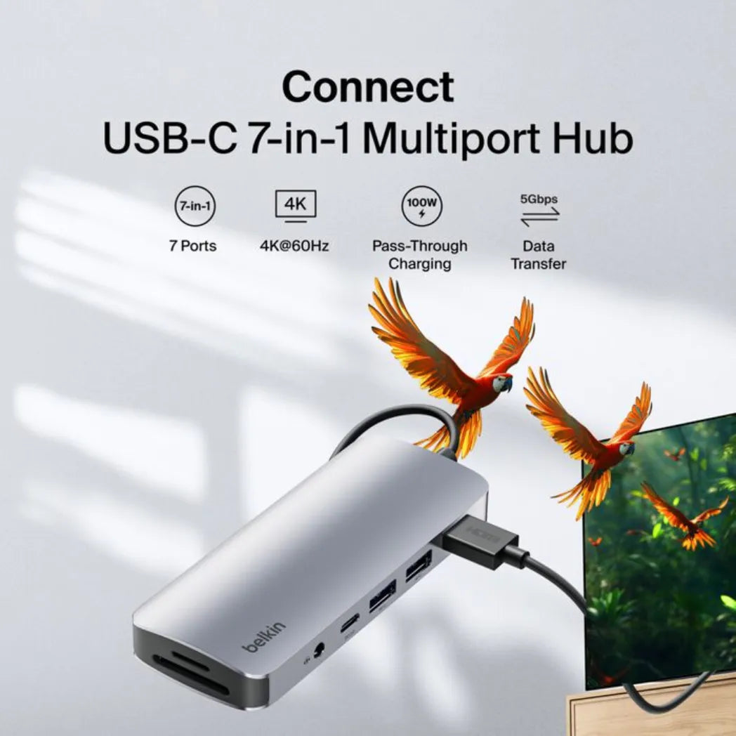 Belkin 7 In 1 USB C Hub with 4K HDMI SD & Micro SD Connectivity – Image 2