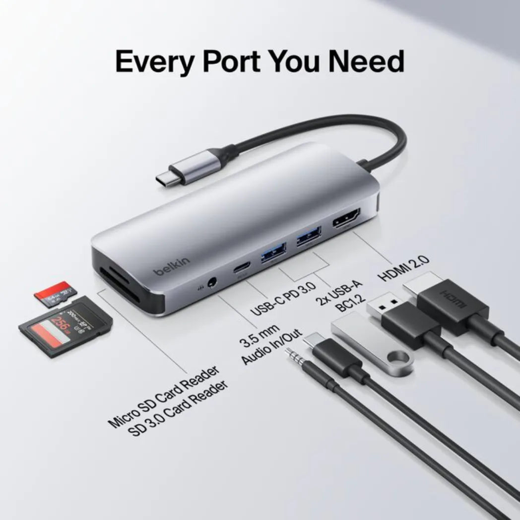 Belkin 7 In 1 USB C Hub with 4K HDMI SD & Micro SD Connectivity – Image 7