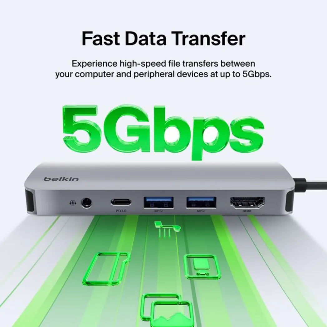Belkin 7 In 1 USB C Hub with 4K HDMI SD & Micro SD Connectivity – Image 6