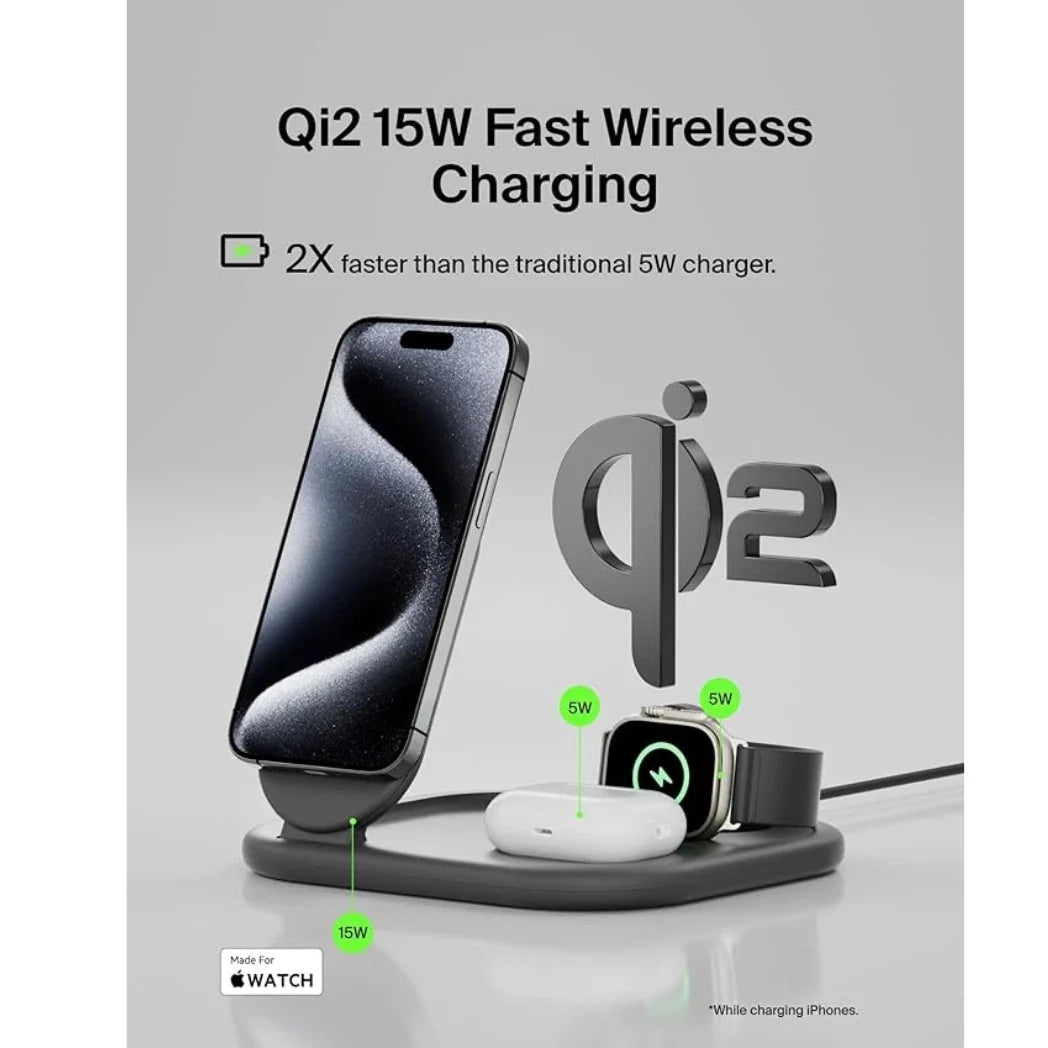 Belkin BoostCharge 3-in-1 Magnetic Foldable Charger – Qi2 15W – Image 2