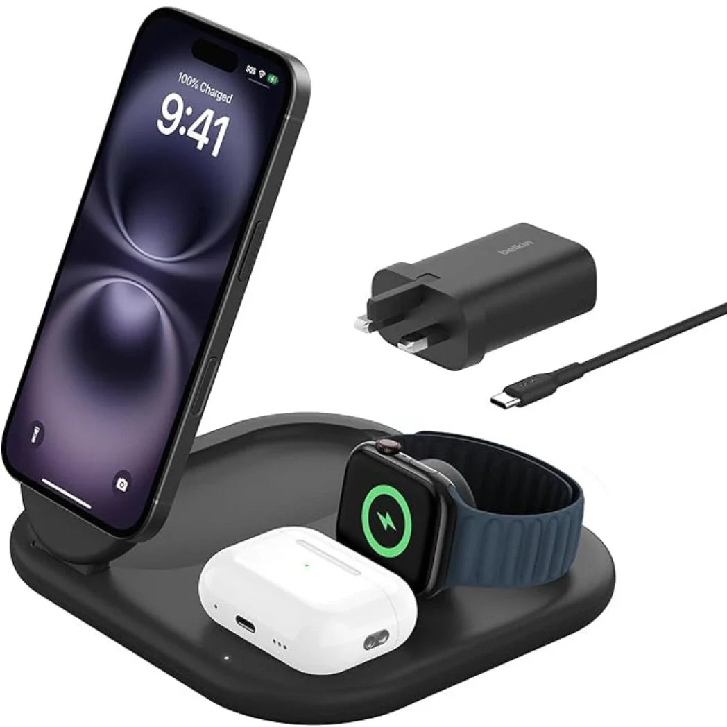 Belkin BoostCharge 3-in-1 Magnetic Foldable Charger – Qi2 15W