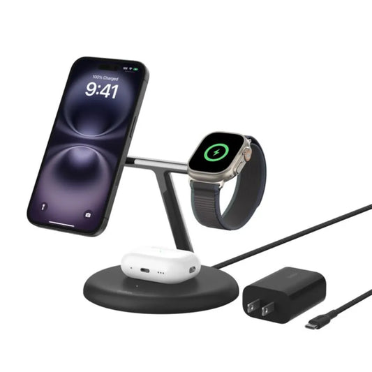 Belkin BoostCharge 3-in-1 Qi2 Wireless Charging Station For iPhone Apple Watch & AirPods