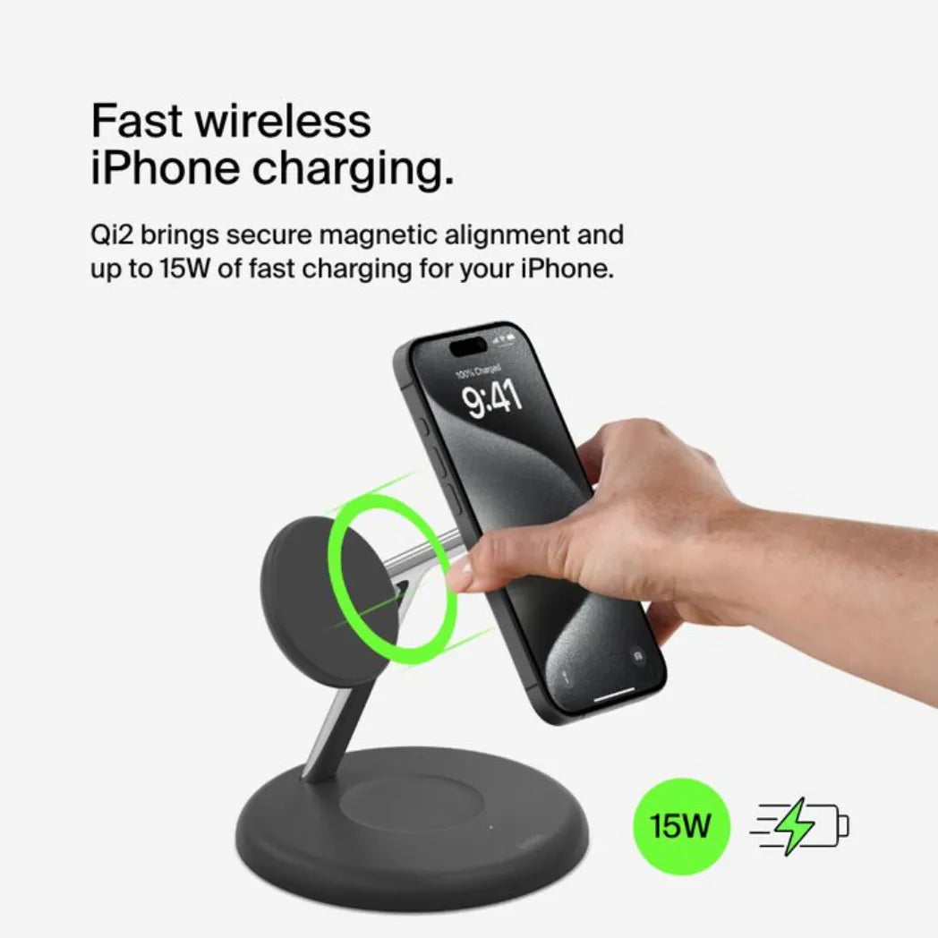 Belkin BoostCharge 3-in-1 Qi2 Wireless Charging Station For iPhone Apple Watch & AirPods – Image 9