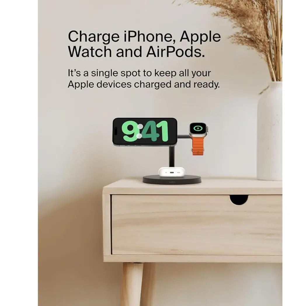 Belkin BoostCharge 3-in-1 Qi2 Wireless Charging Station For iPhone Apple Watch & AirPods – Image 2
