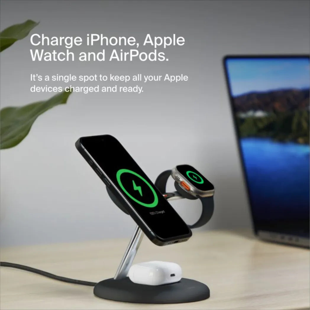 Belkin BoostCharge 3-in-1 Qi2 Wireless Charging Station For iPhone Apple Watch & AirPods – Image 7