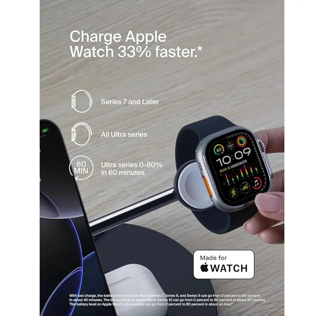Belkin BoostCharge 3-in-1 Qi2 Wireless Charging Station For iPhone Apple Watch & AirPods – Image 3