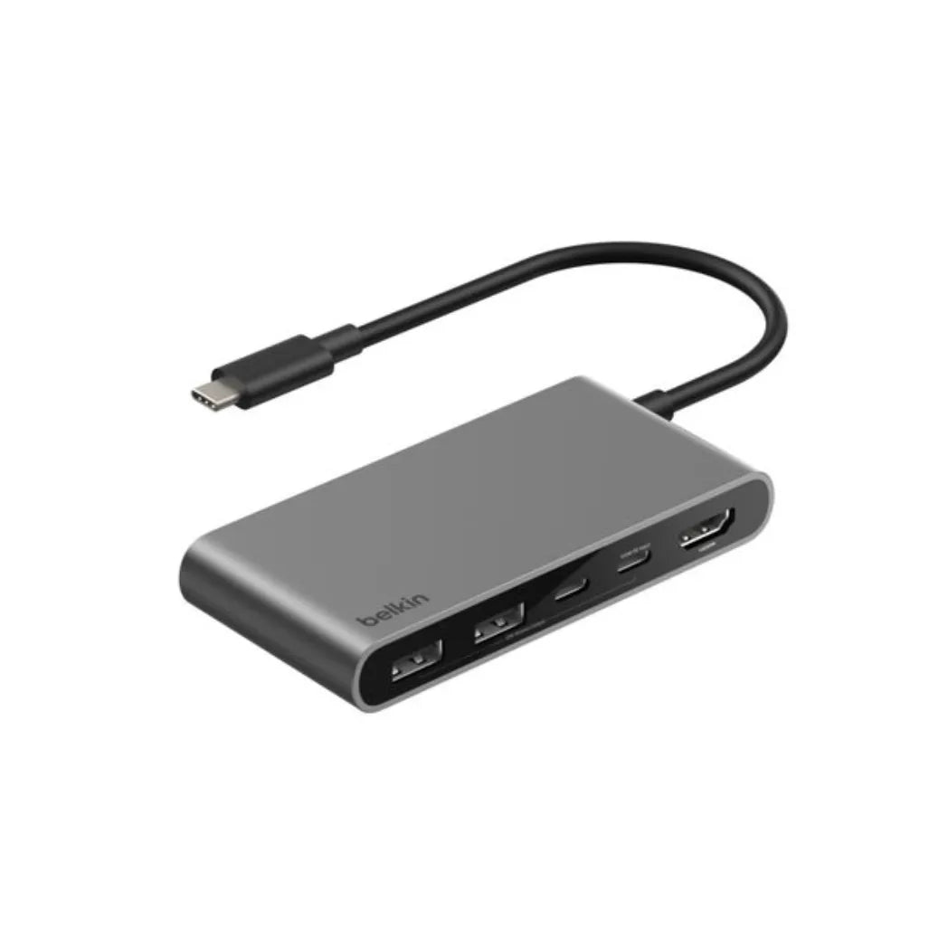 Belkin USB C 5 Port Hub with 4K 60Hz HDMI & 100W Power Delivery Black