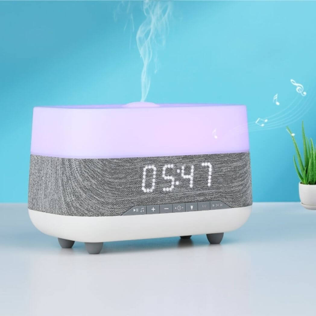 Bluetooth Clock Aromatherapy Humidifier Speaker – 7 Color Ambient Light – Image 2