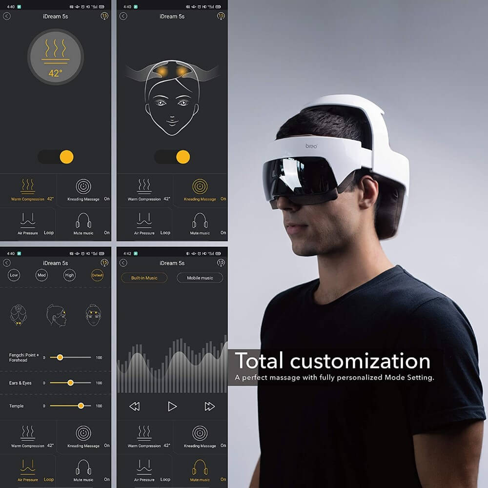 Breo iDream5s Head Massager + Neck & Eye Massager – Heat – Kneading – Air Compression – Image 3
