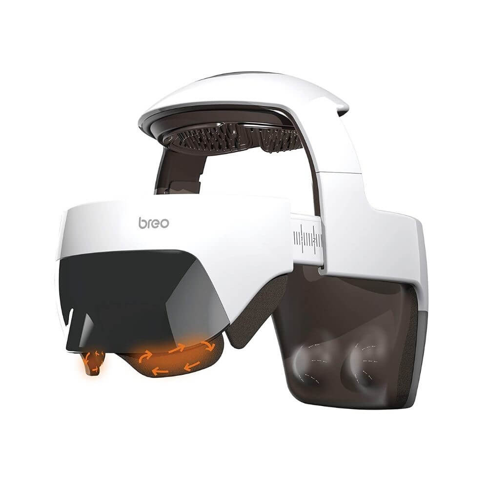 Breo iDream5s Head Massager + Neck & Eye Massager – Heat – Kneading – Air Compression