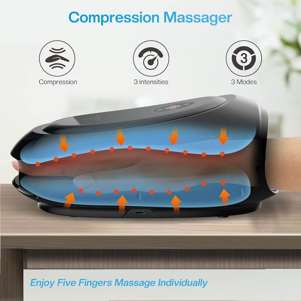 COMFIER Hand Massager with Heat & Compression Intelligent – Image 3
