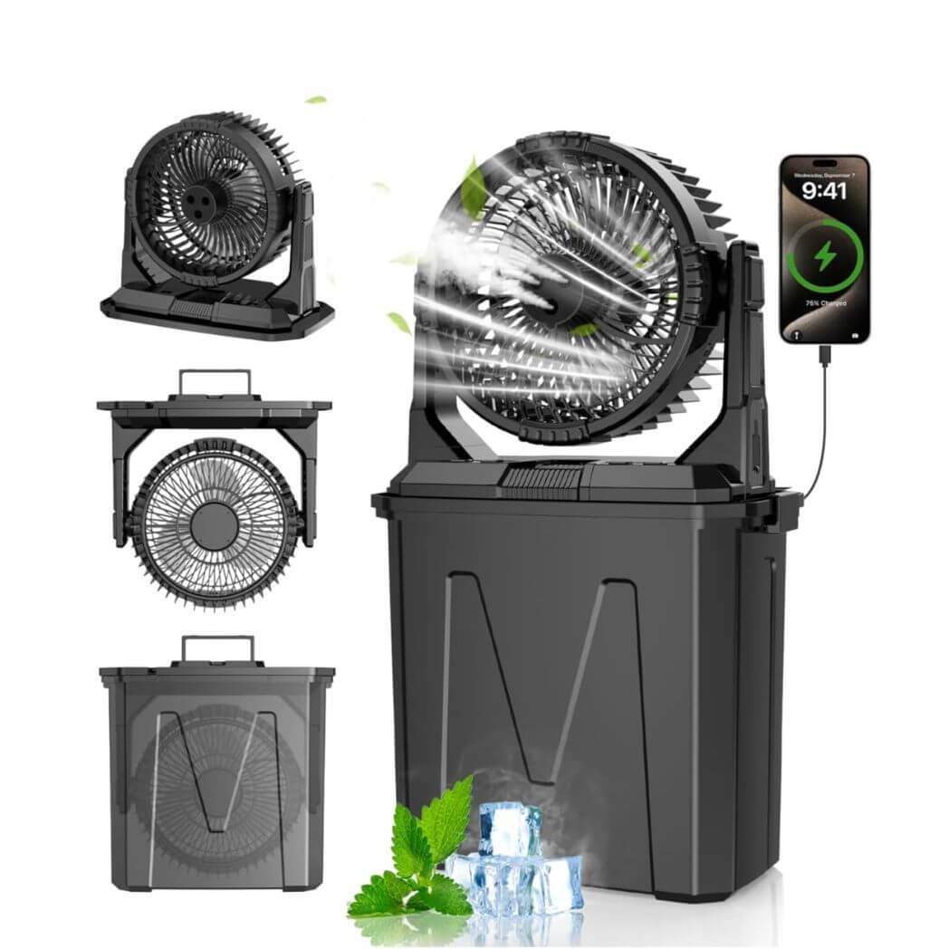 Camping Fan HW-012 – Mist Fan – with Remote & Rechargeable Battery – 6Litter