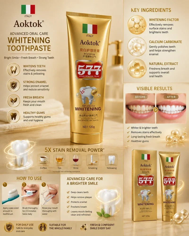 Aoktok Dual Effect Whitening Toothpaste – Fresh & Bright Smile – Image 3