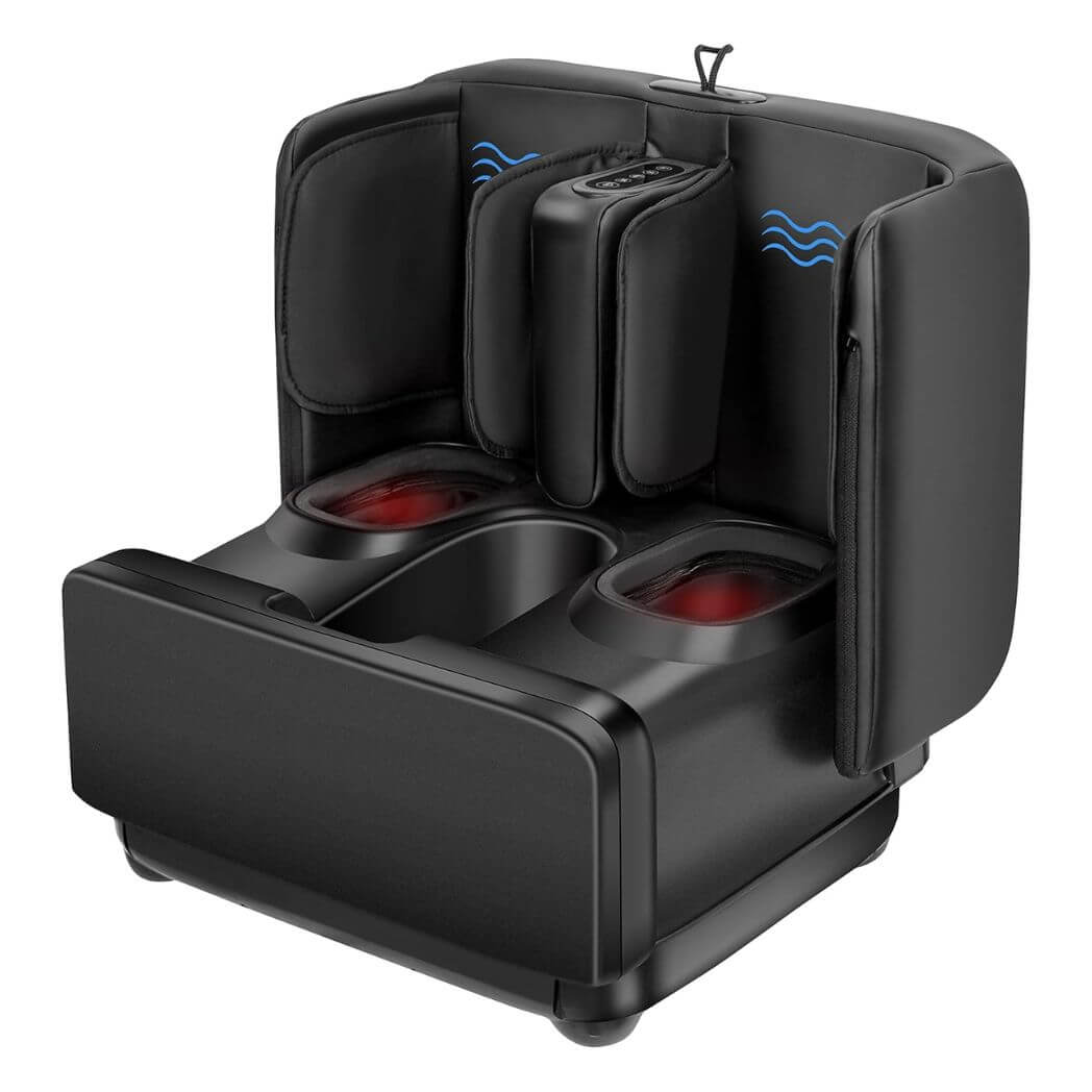Comfier 2-in-1 Foot Massager & Ottoman – Shiatsu Foot & Calf Massager with Heat