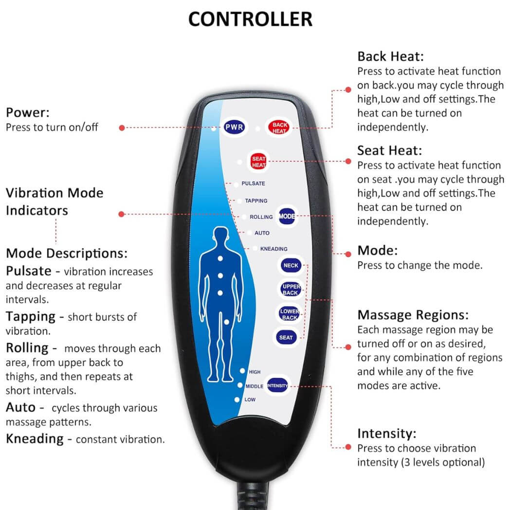 Comfier Back Massager with Heat – Vibration Massage Chair Pad – Image 4