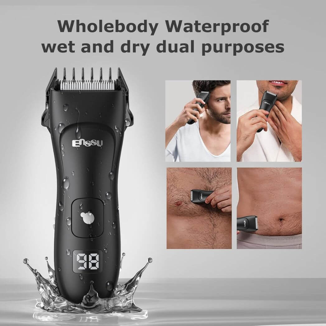 ENSSU Body Hair Trimmer for Men – Waterproof Electric Groin & Beard Trimmer – Image 4