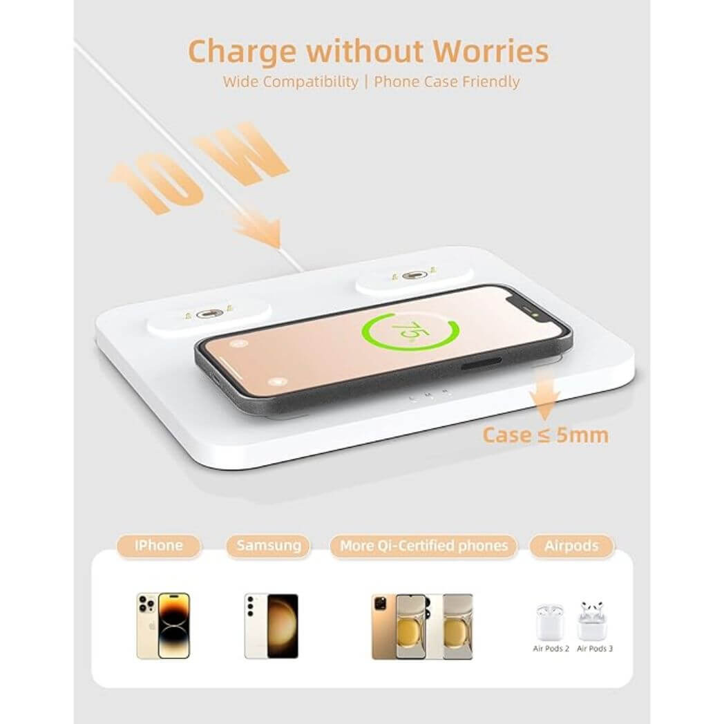 EZVALO 3-in-1 Charger Station with LED Night Light & Portable Bluetooth Speaker – Image 3