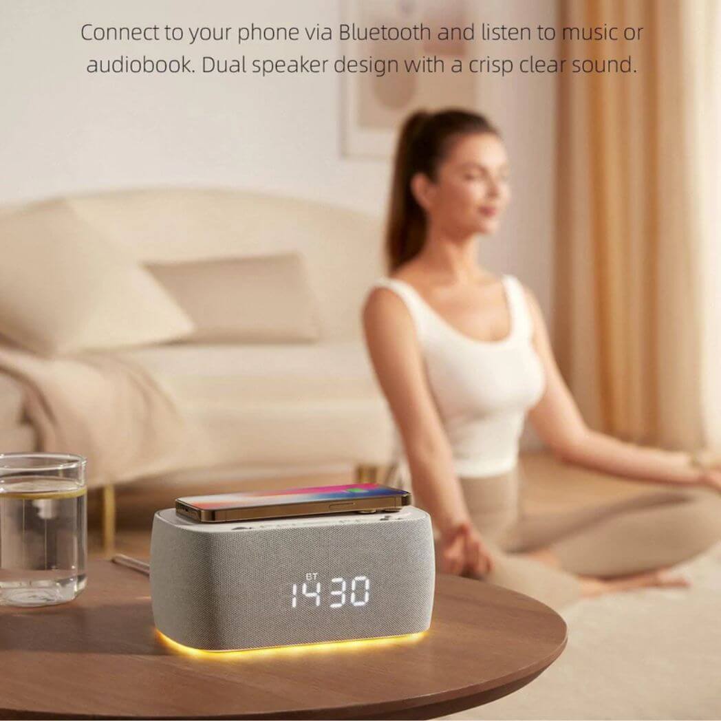 EZVALO EzChrono Air 6-in-1 Alarm Clock – Wireless Charger & Night Light – Image 5