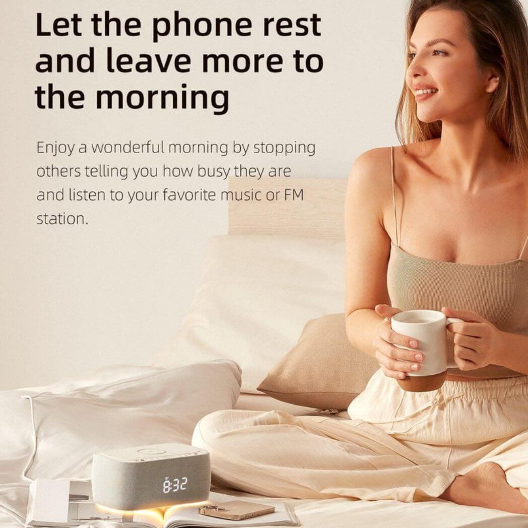 EZVALO EzChrono Air 6-in-1 Alarm Clock – Wireless Charger & Night Light – Image 3