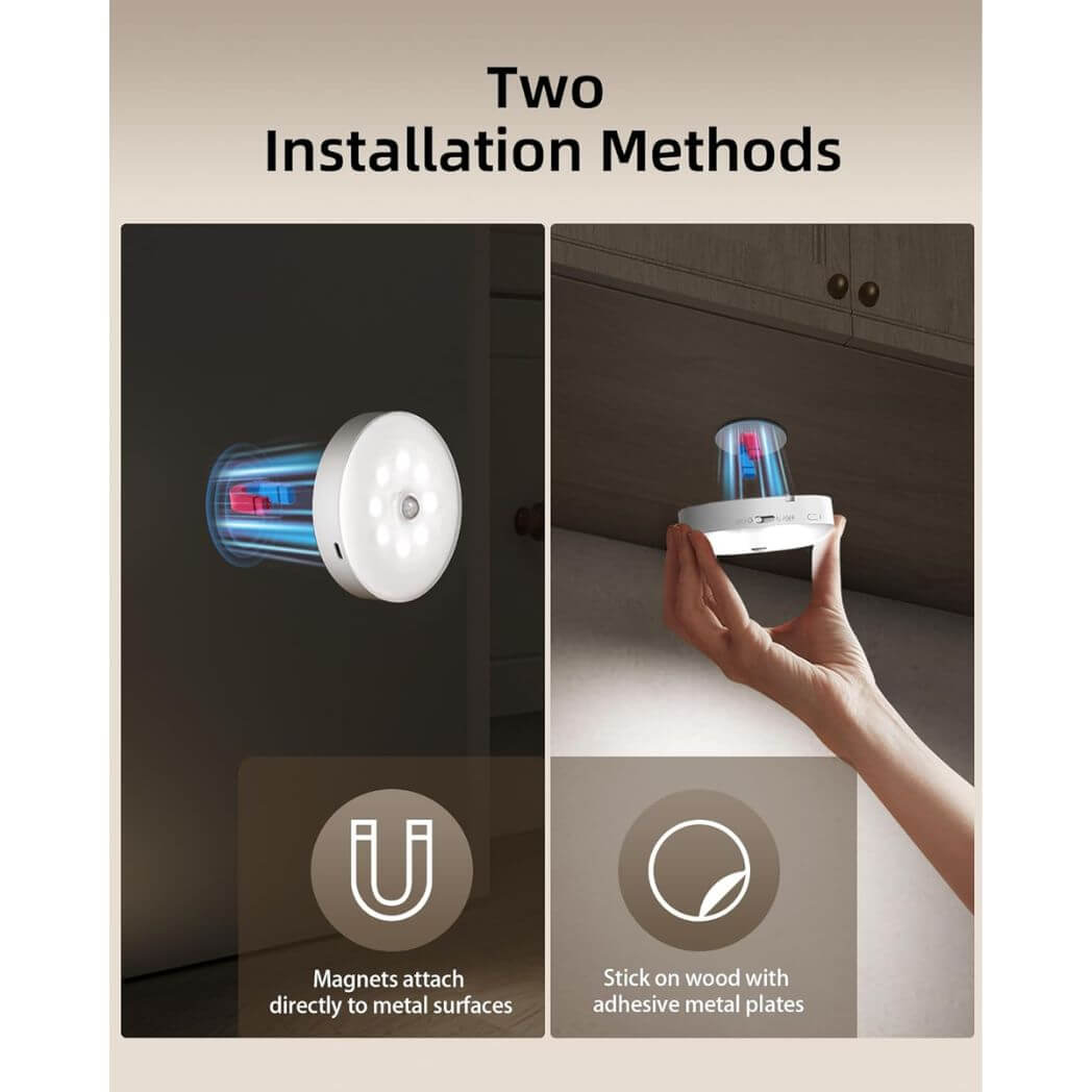 EZVALO LED Motion Sensor Puck Light (6 Packs) – Image 3
