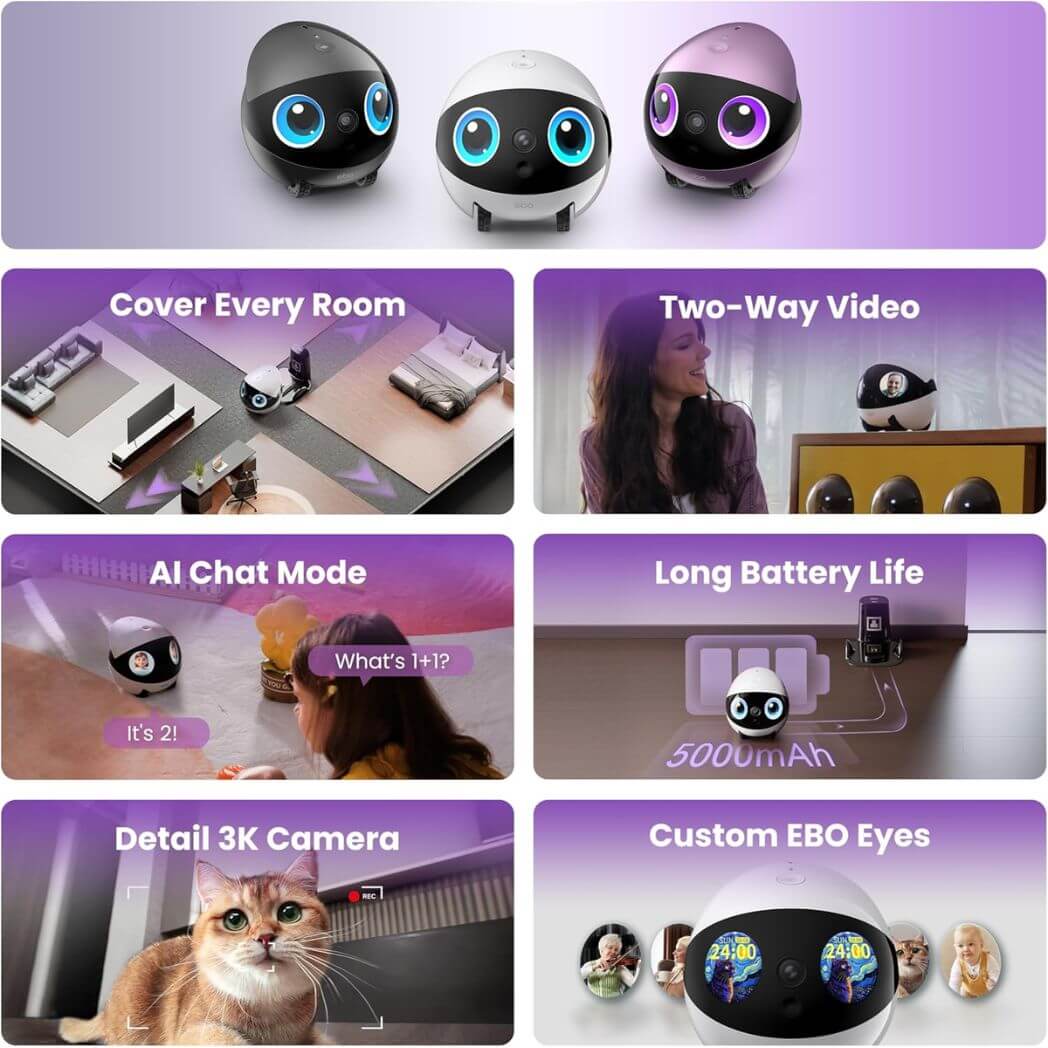 Enabot EBO Air 2 Plus FamilyBot 3K Home Camera Robot – Image 7