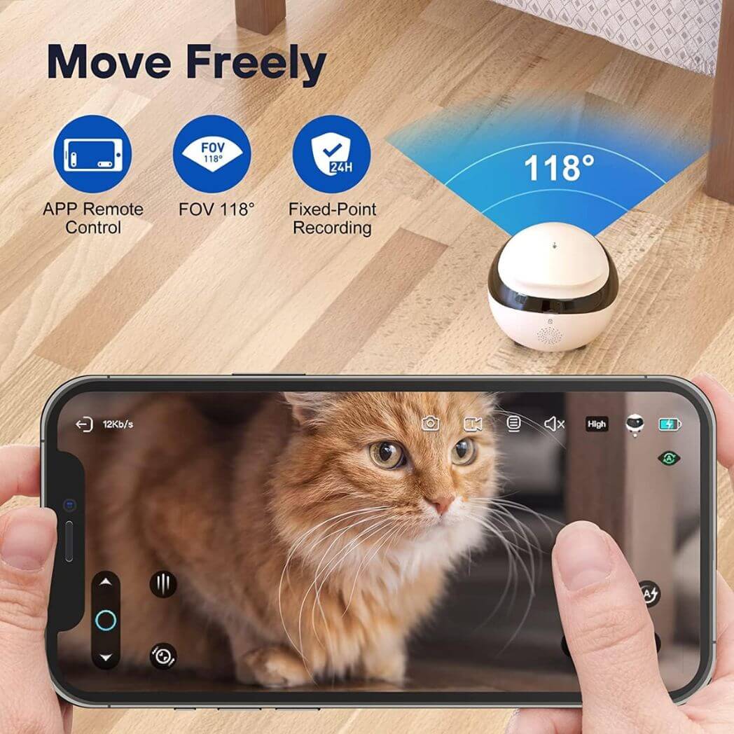 Enabot EBO SE FamilyBot – Smart Pet Robotic Camera with Wheels (1080p Indoor Security) – Image 2
