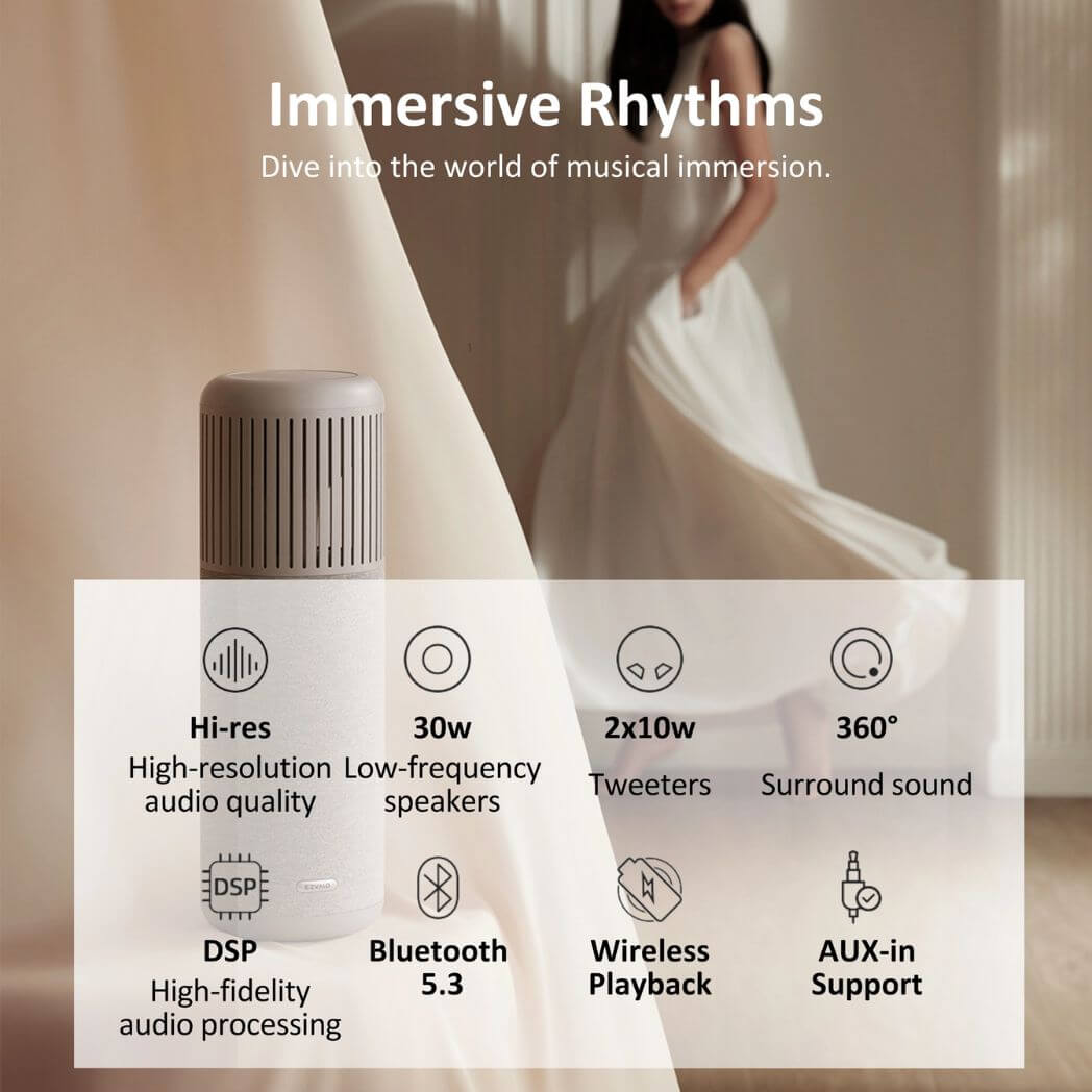 Ezvalo Tuner Hifi Bluetooth Speaker with Ambient Lighting – Image 2