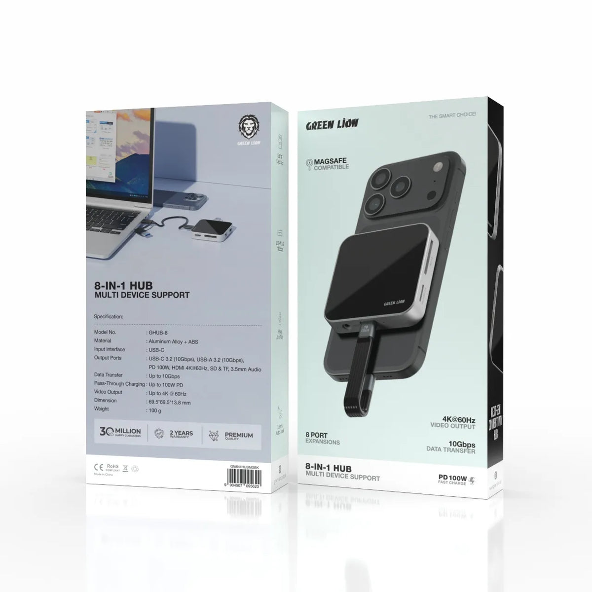 Green Lion 8-in-1 Hub Multi Device Support – Image 2