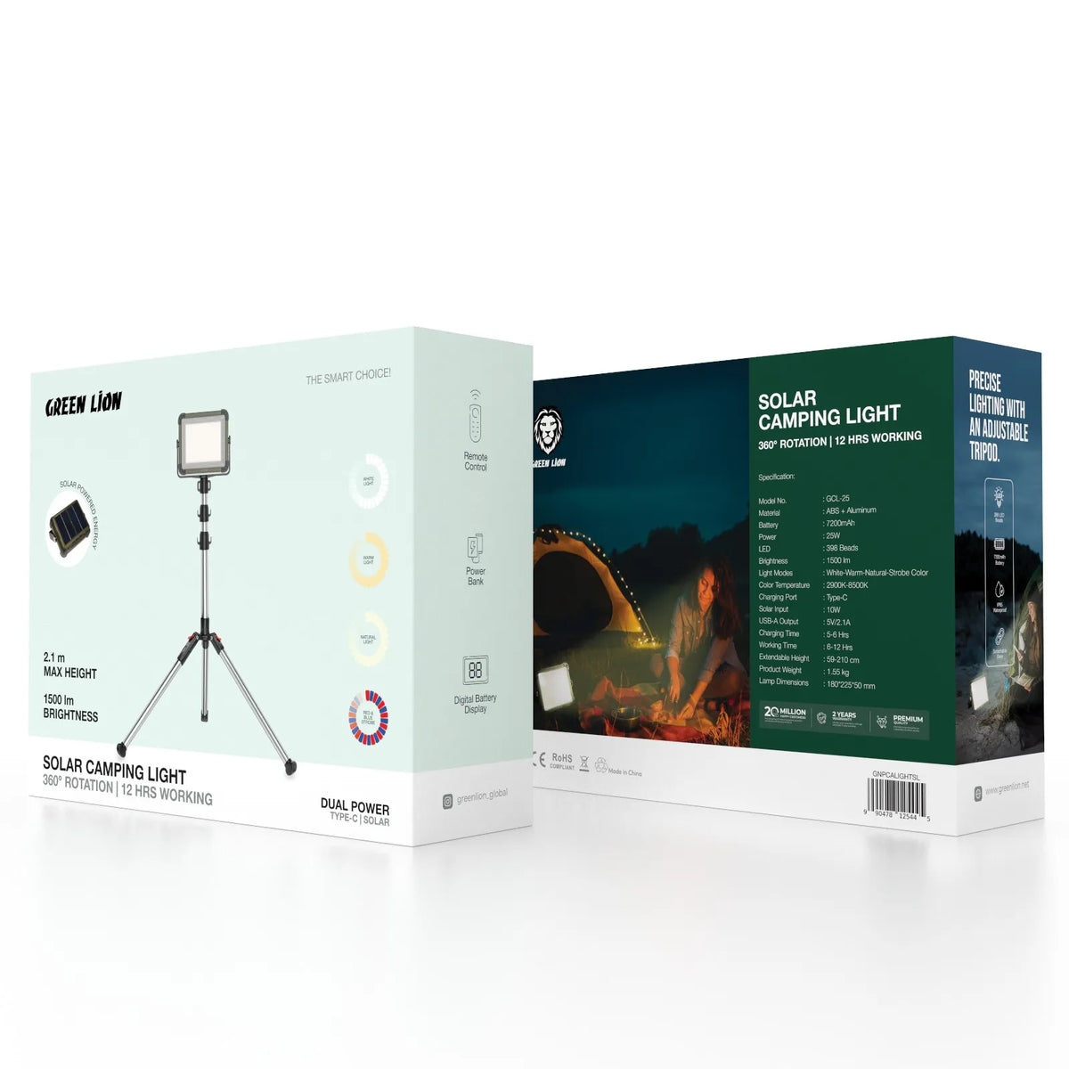 Green Lion Solar Camping Light 7200mAh – Image 2