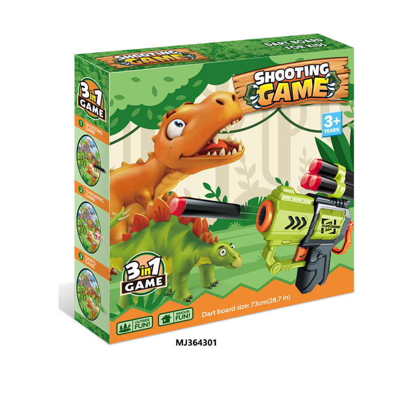 Dinosaur Shooting Practice Toy Set with Foam Dart Blasters – Fun Target Game for Kids – Image 2