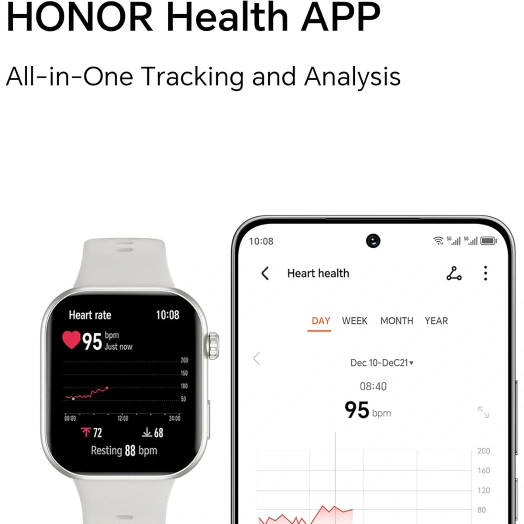 HONOR Choice Watch 2i Smartwatch 1.85 Inch AMOLED Bluetooth Calling 14 Day Battery Black – Image 2