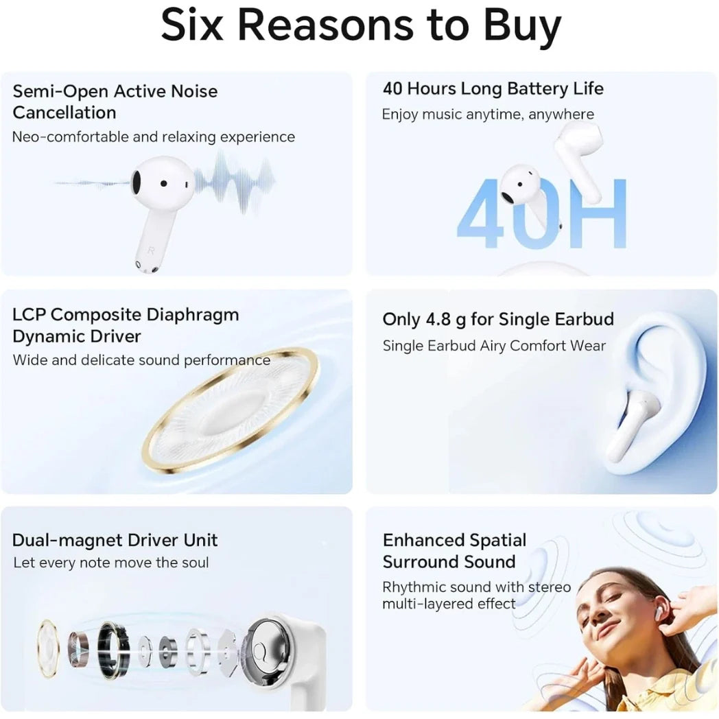 HONOR Choice X7e Wireless Earbuds – ANC Bluetooth 5.3 40H Battery – Image 2