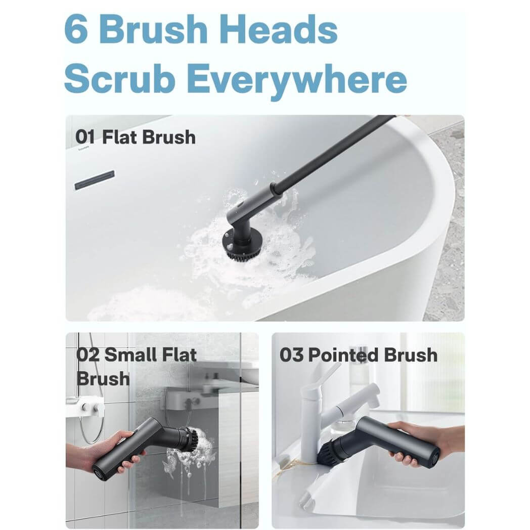 HOTO Electric Spin Scrubber with 7 Brush Heads – Image 2