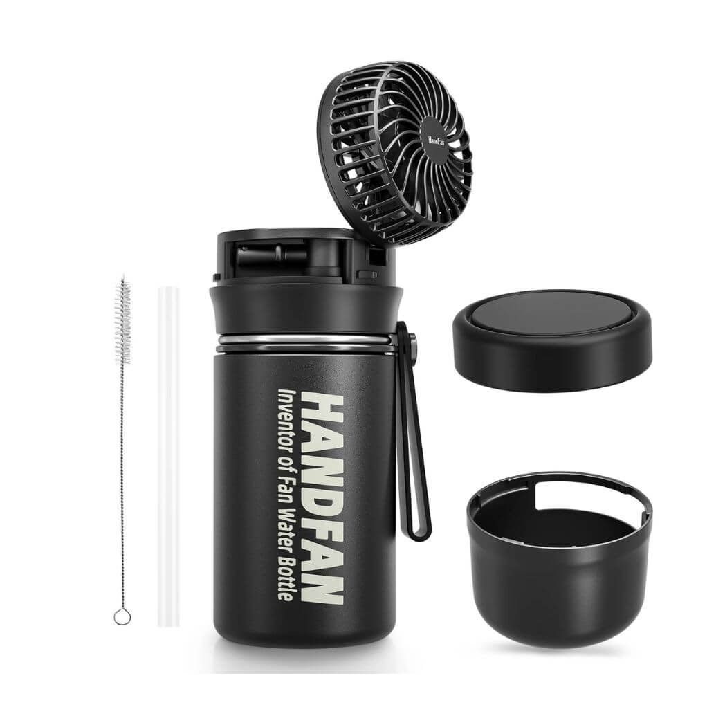 HandFan Water Bottle with Fan 12oz/24oz Hot & Cold