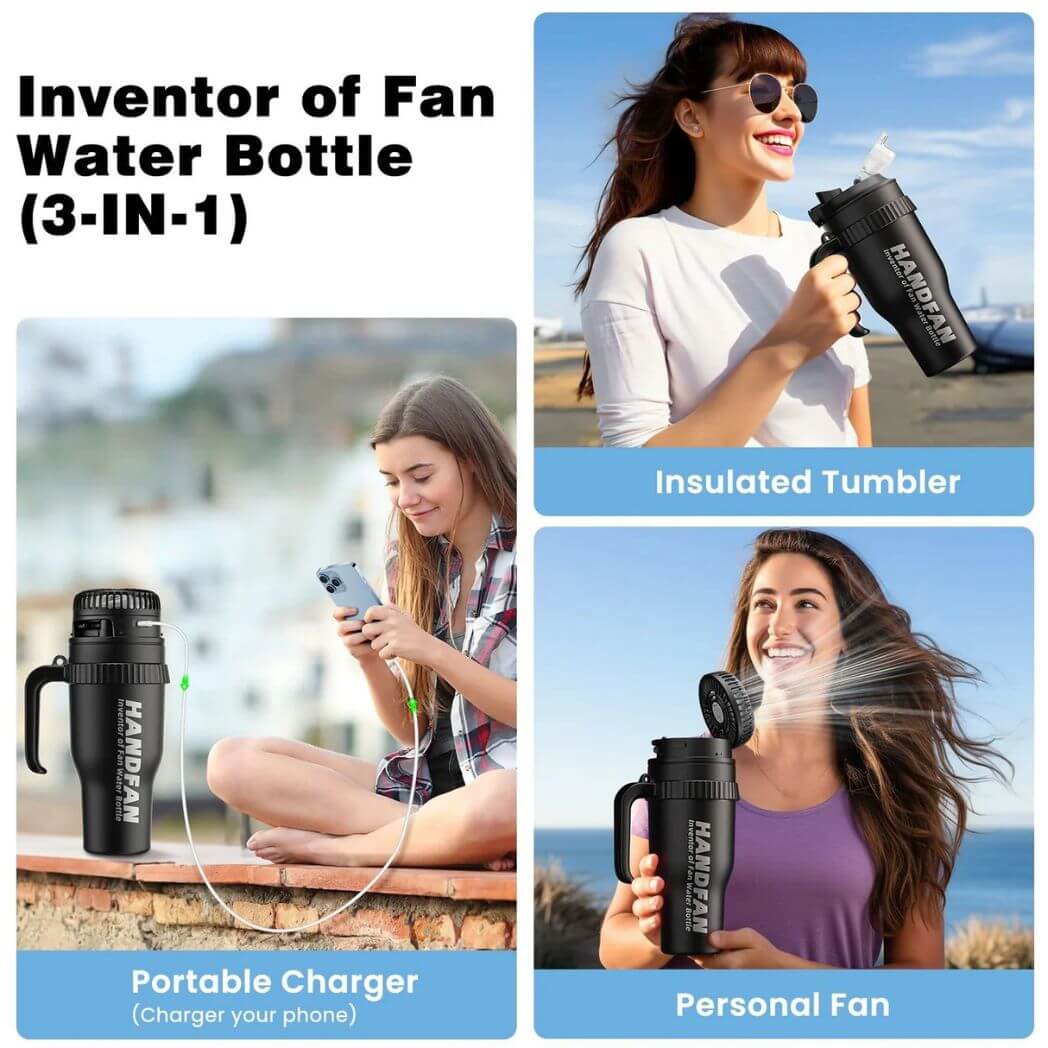 HandFan M440 Portable Water Smart Bottle with Fan – Image 3