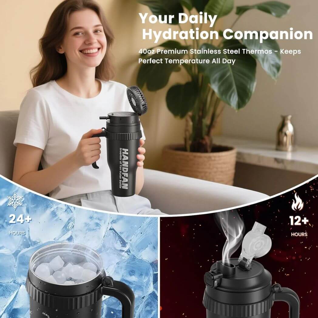 HandFan M440 Portable Water Smart Bottle with Fan – Image 4