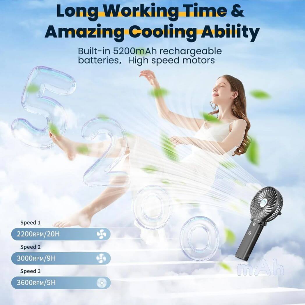 HandFan M440 Portable Water Smart Bottle with Fan – Image 7