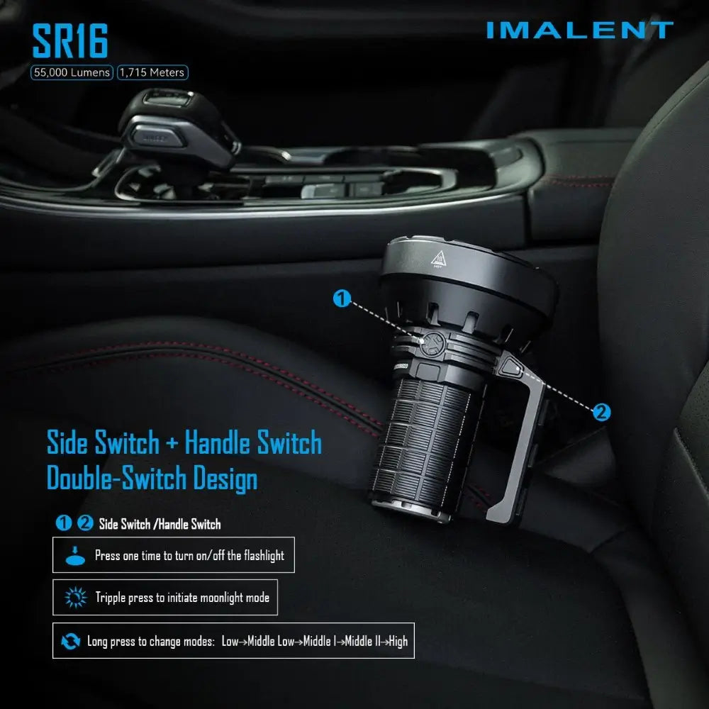 IMALENT SR16 Rechargeable Flashlight – 55, 000 Lumens Super Bright LED Flashlight – Image 6