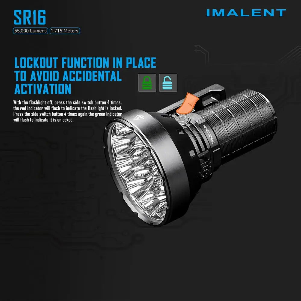 IMALENT SR16 Rechargeable Flashlight – 55, 000 Lumens Super Bright LED Flashlight – Image 10