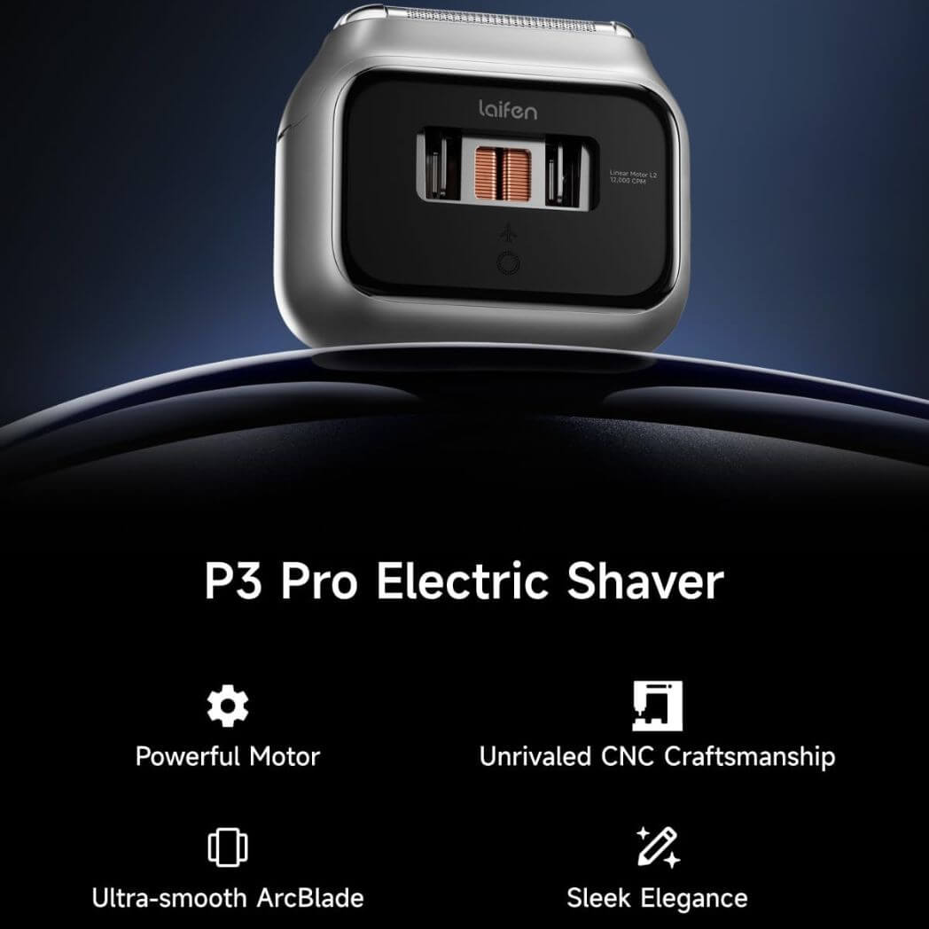 Laifen P3 Pro Men’s Electric Shaver – High-Speed Motors, 12, 000 Cuts/Min – Image 2